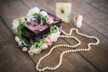 wreath, wedding decoration of the bride, flowers, bouquet