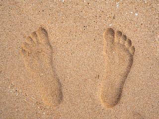 footprints on the beach