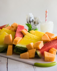 Melons, cut