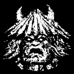 Grim demon face. Genre of horror. Vector illustration.