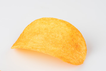 Potato chips isolated on white background. Collection.