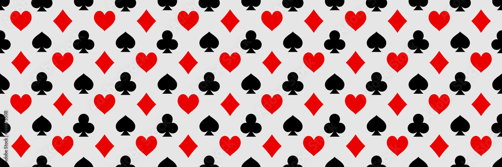 Poster horizontal playing card symbols for pattern and background,vector illustration
