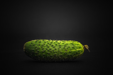 Cucumber on a black background