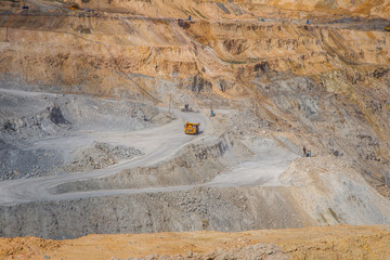 Gold and silver ore open pit quarry mining technology with machines