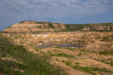 Fototapeta na wymiar Gold and silver ore open pit quarry mining technology