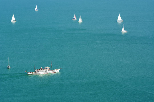 Passenger ship on Lake Balaton, Hungary