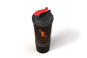 A sports shaker is a blender for mixing nutrient mixtures. New progressive development with manual mixer drive.