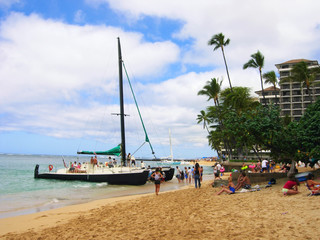 Catamaran on the beach