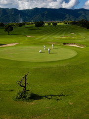 Fototapeta premium Golf course in river bed