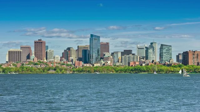 Time Lapse of Boston Skyline, Massachusetts, USA