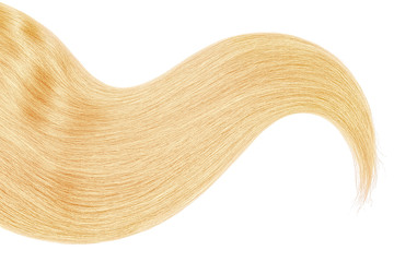 Blond hair isolated on white background