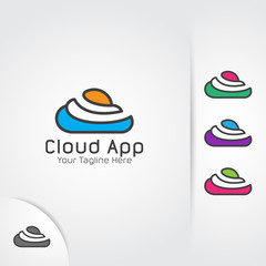 Colorful cloud logo. 3D modern design of cloud vector design.