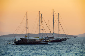 Bodrum, Turkey, 23 October 2010: Bodrum Cup Races, Gulet Wooden Sailboats