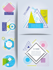 template set infographic with figures geometrics