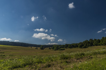 Slavkovsky les mountains in summer sunset time