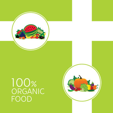 organic fruit and vegetable illutration