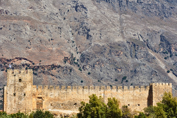 Blanks Venetian fortress walls on the island of Crete.