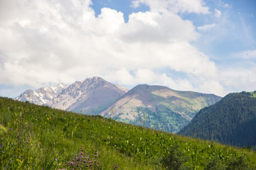 Mountains landscape of the Kaskelen gorge in the Tien-Shan Mountains, Almaty, Kazakhstan
