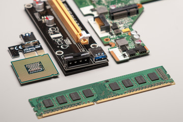 Contrast white background with electronic components