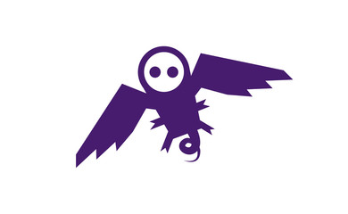 Icon funny piggy with wings flying, pig pattern, purple and white vector illustration