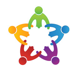 Logo teamwork friendship people icon vector
