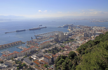 View from the top of the rock of Gibraltar