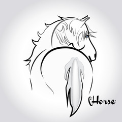 Logo white horse silhouette