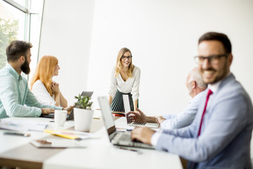 Group of people working in the modern office