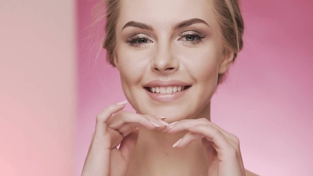 Skincare concept, close up portrait