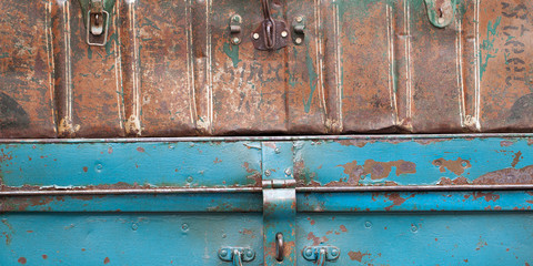 two old shabby suitcases