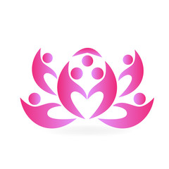 Logo lotus flower teamwork people