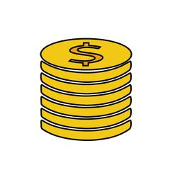 stack of coins. vector illustration