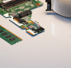 Contrast white background with electronic components