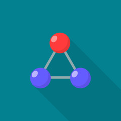 Triangular molecule icon. Flat illustration of triangular molecule vector icon for web design
