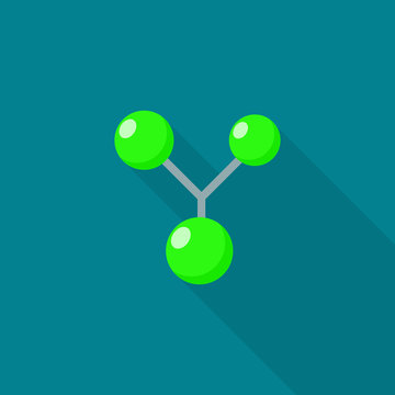 Triple molecule icon. Flat illustration of triple molecule vector icon for web design