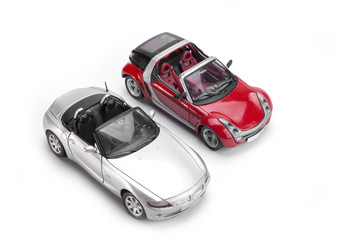 Cabriolet model sport car on the white background