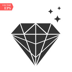 Diamond icon in trendy flat style isolated on white background. logo, app, UI. Vector illustration, EPS 10.