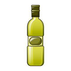 Olive oil bottle icon. Cartoon of olive oil bottle vector icon for web design isolated on white background