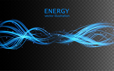 Electric lighting transparent effect. Abstract vector illustration