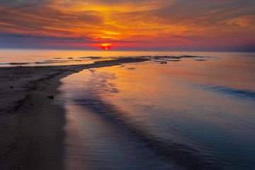 Scenic view of Baltic Sea during sunset, Poland