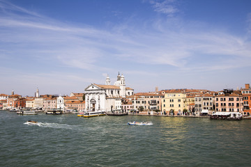 Naklejka na ściany i meble Venedig, Wasser, Schiff, Haus, City