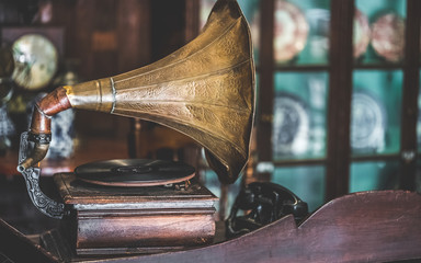 Horn Gramophone Music Player