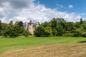 Fototapeta na wymiar View of beautiful park and renaissance Goluchow castle located near Kalisz. Poland, Europe