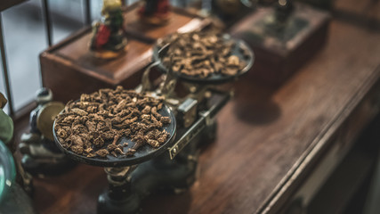 Dried Herb On Weight Scale