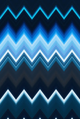 Chevron zigzag pattern abstract art background, color trends. Movement car light twilight, dramatic tone. Abstract rays colorful stripes beam pattern.