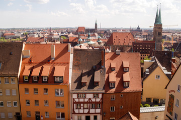 Naklejka na ściany i meble Nuremberg, Germany old town skyline.
