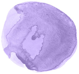 Pantone Ultra Violet color watercolor paint stain with texture round colors of the year 2018