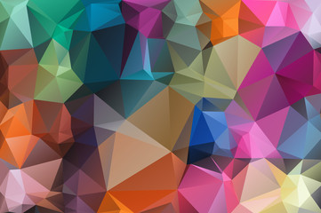 Multicolor background of triangles Bright colors, festive abstract background