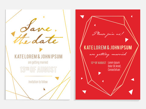 Luxury wedding invitation and save the date card.