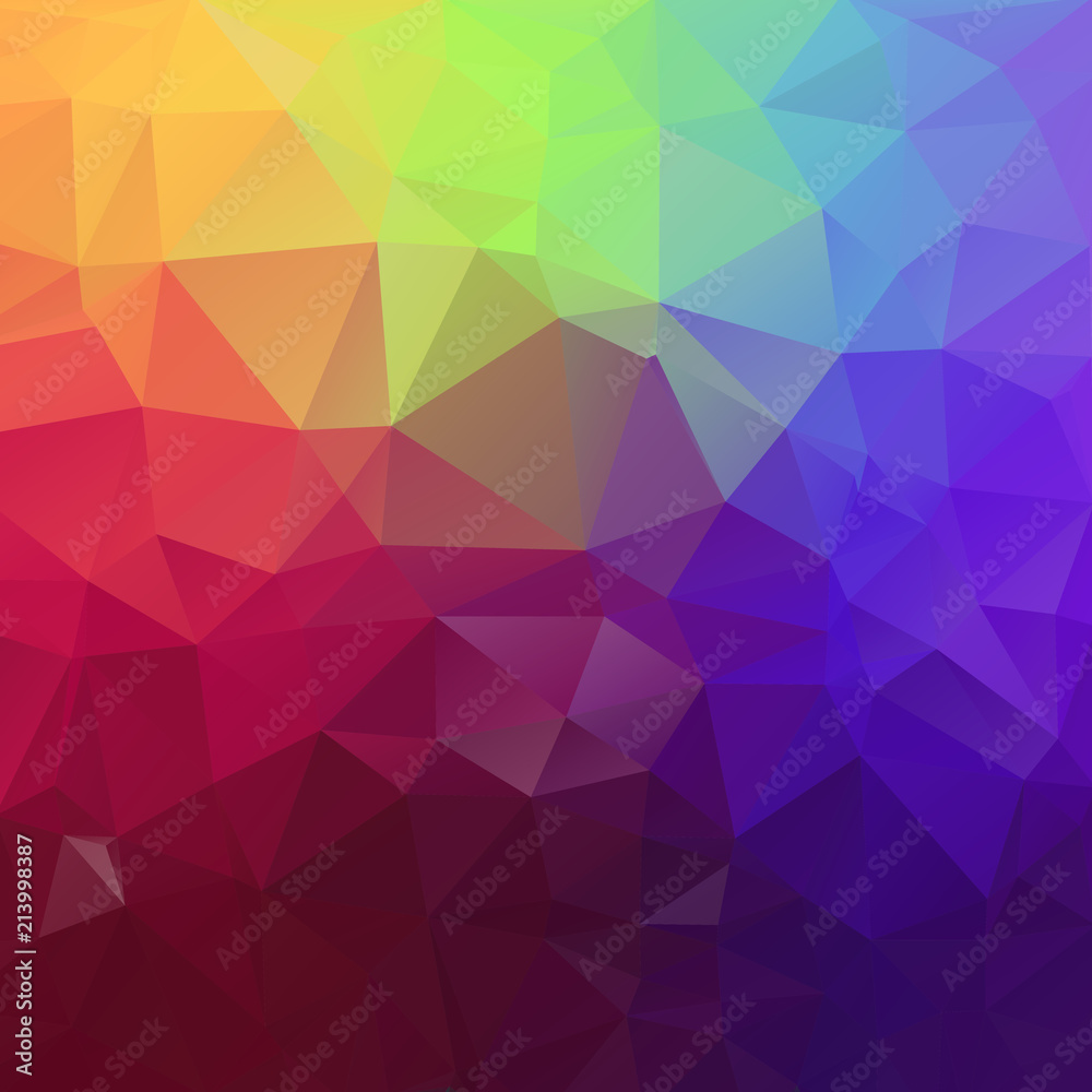 Wall mural multicolored background of triangles, square bright colors, festive abstract background